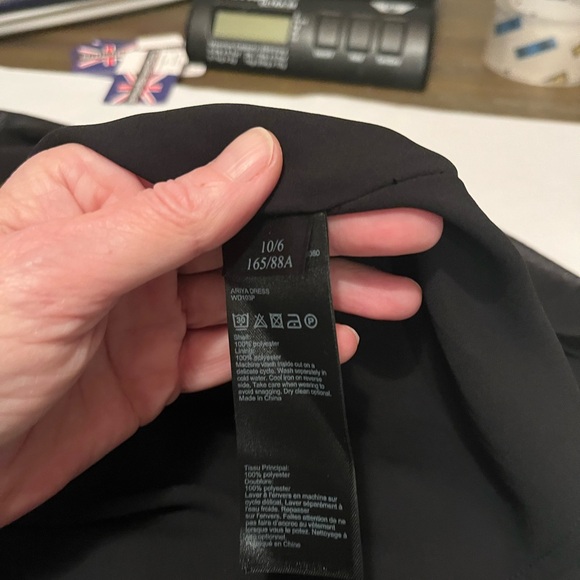 All Saints size 6 Ariya illusion midi dress in black - Picture 9 of 11